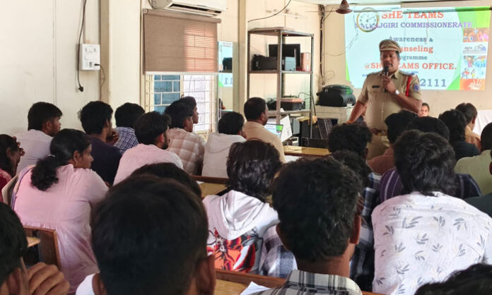 Malkajgiri Women Safety DCP T Usha Rani addressing She Teams counseling session at LB Nagar CP Camp Office