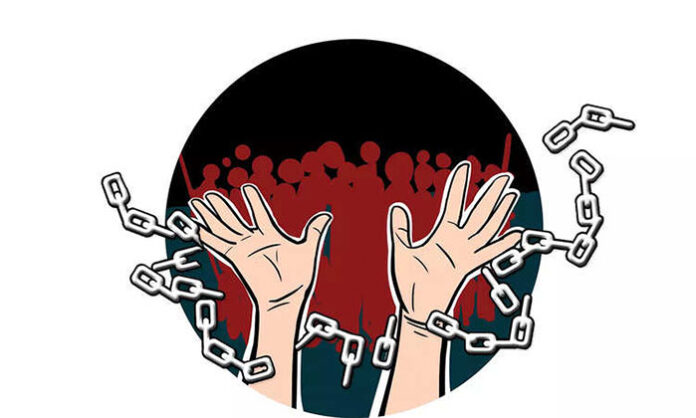 Symbolic representation of grief and social injustice reflecting caste discrimination concerns in Telangana