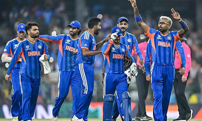 India national cricket team vs South Africa national cricket team T20 World Cup match action at Narendra Modi Stadium