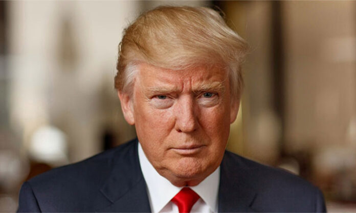 Donald Trump delivering a video message regarding US military actions and warnings related to the Iran conflict