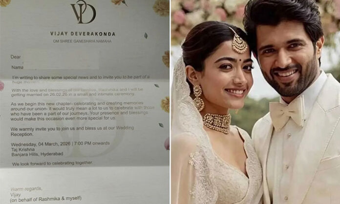Rumours about Vijay Deverakonda and Rashmika Mandanna wedding circulate online after viral invitation card