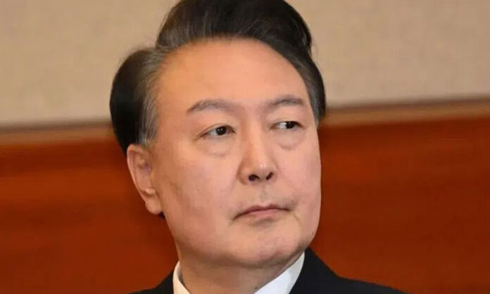 Former South Korean President Yoon Suk Yeol during court proceedings in martial law case