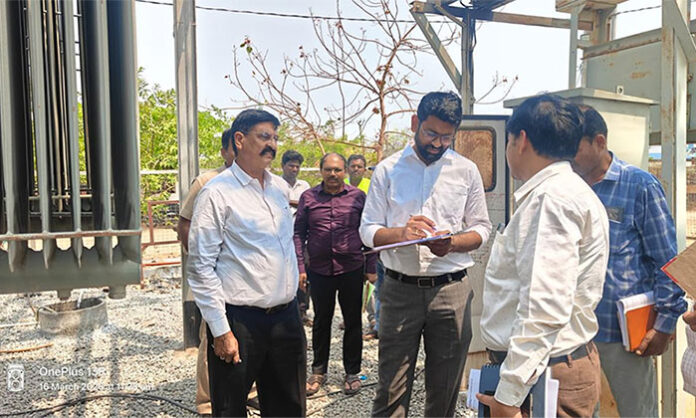CMD Jitesh V. Patil inspecting transformers and ensuring continuous electricity supply for farmers in Southern Telangana