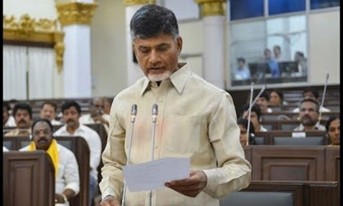 Chief Minister Chandrababu Naidu addressing Andhra Pradesh Legislative Assembly on development, welfare, and future plans for the state