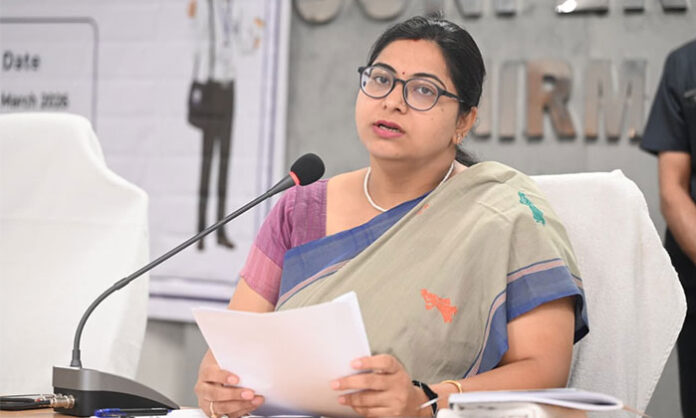 District Collector Abhilasha Abhinav addressing officials at a Census 2027 training program in the Collectorate conference hall