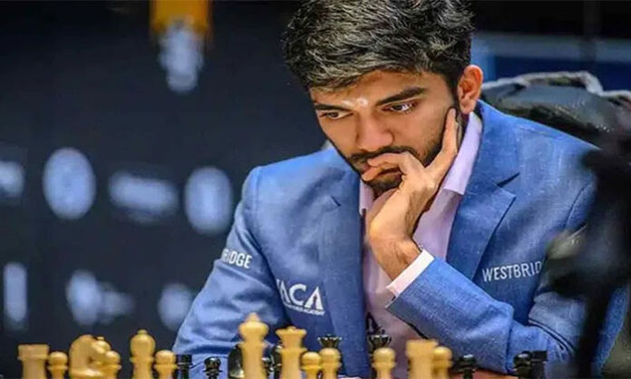 Dommaraju Gukesh competes at Prague International Chess Masters where he lost to Nodirbek Abdusattorov in round five