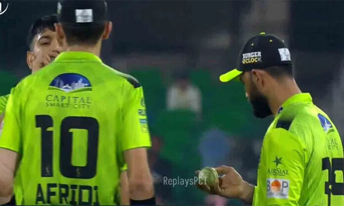 Fakhar Zaman during a PSL match facing ban after being caught for ball tampering by umpires.