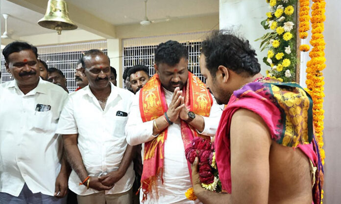 Goddess Gangamma temple idol consecration ceremony performed with Vedic rituals in Pebbair town