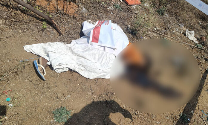 Police inspecting the site in Dammayiguda where a woman named Dyavarangula Vijaya was found dead, amid family suspicions of murder and harassment.