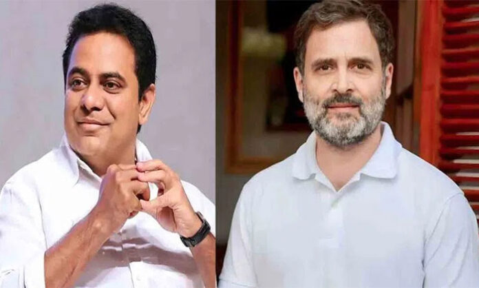 K. T. Rama Rao reacting to comments involving Rahul Gandhi over Rs 1000 crore remark
