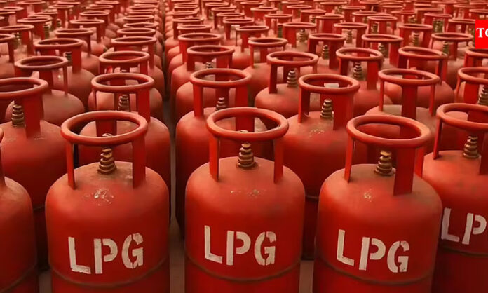 People waiting in long queues for LPG gas cylinders due to supply shortage, causing hardship for households and industries.