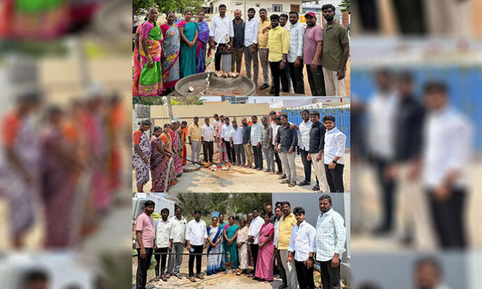 Sarpanch Mankala Srisailam inaugurating permanent borewells in Chegur village to provide a lasting solution to the drinking water crisis.