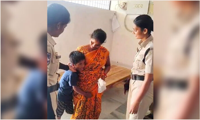 Female police officers reunite missing boy with his mother in Narsapur market