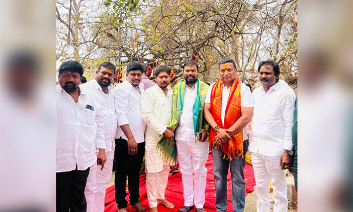 Devotees gathering at Sri Bangaru Maisamma Temple in Adraspalli village during Nagulu festival offering prayers and participating in special rituals