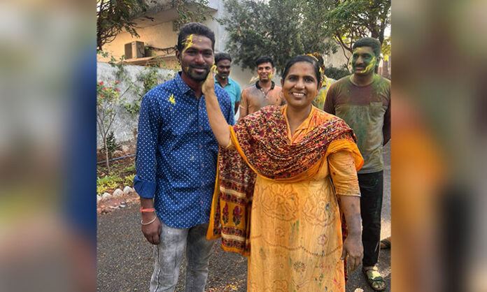 Janaki Sharmila participating in Holi celebrations and issuing safety advisory in Nirmal district