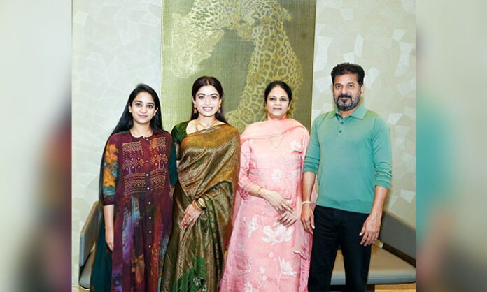 Actress Rashmika Mandanna inviting Telangana Chief Minister family to her wedding reception in Hyderabad