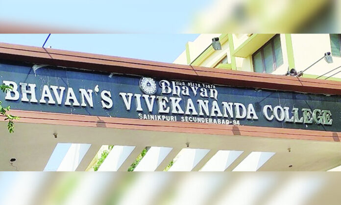 Illegal felling of trees at Sainikpuri Bhavans school premises, accused profiting by selling teak and other trees while officials remain silent