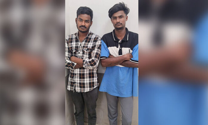 Two youths arrested by Jawahar Nagar police with 1 kilogram ganja near Mallikarjuna Nagar arch in Hyderabad
