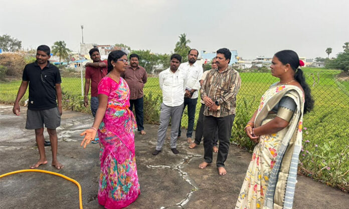 Chairperson supervising Ugadi festival arrangements and temple decoration at Mutyalamma temples in Mothkur