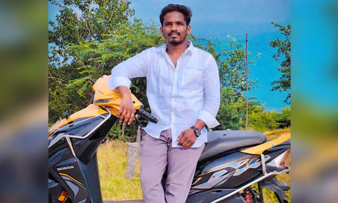 Road accident scene involving Godugu Anjaneyulu near Kondapaka after a two-wheeler hit a tree