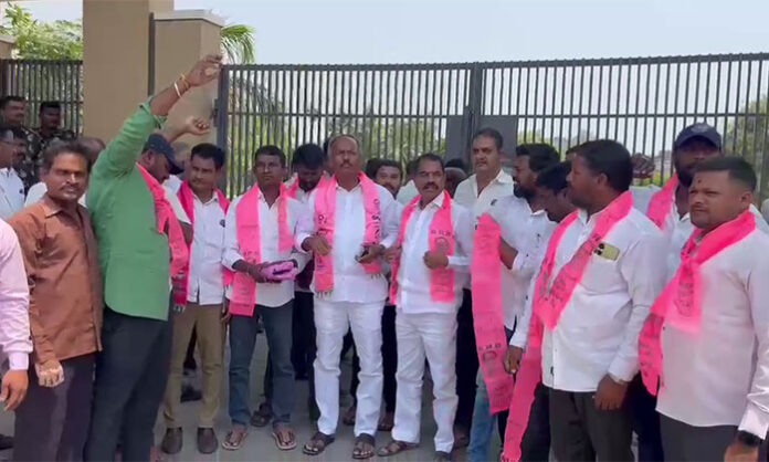 BRS leaders submitting complaint against illegal crusher mining activities in Challuru raising environmental and public safety concerns