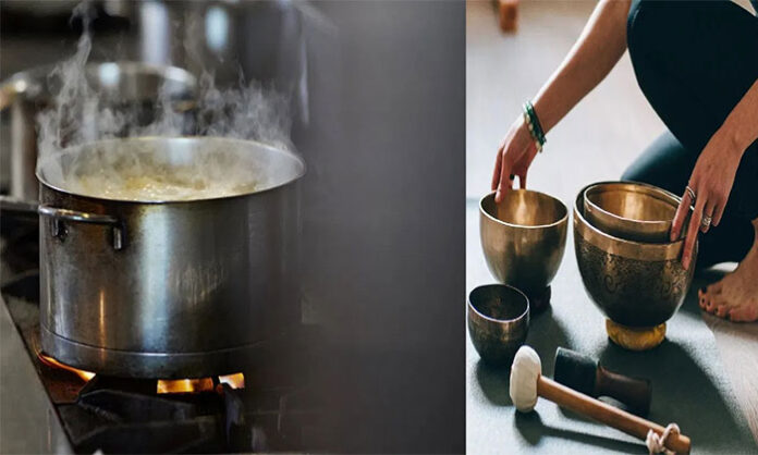 Comparison of brass and aluminum cooking utensils highlighting health benefits and risks
