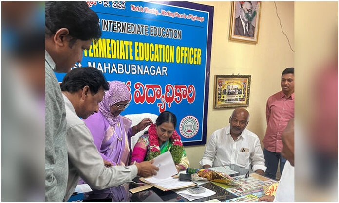 C Ramani assumes charge as District Intermediate Education Officer of Mahabubnagar district
