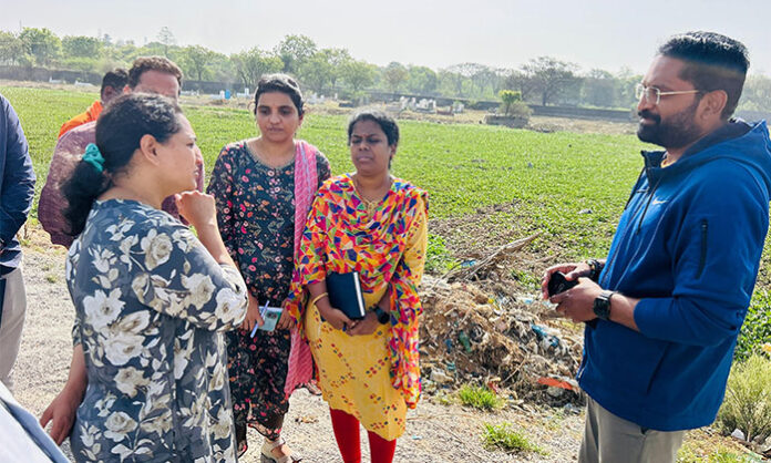 Commissioner Srujana conducts field inspection in Medchal reviewing drainage system and civic infrastructure