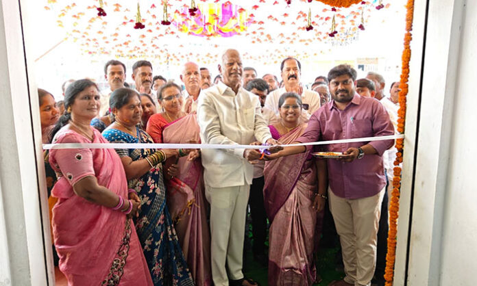 MLA Kadiyam Srihari inaugurating electric bike showroom in Station Ghanpur promoting eco friendly transport