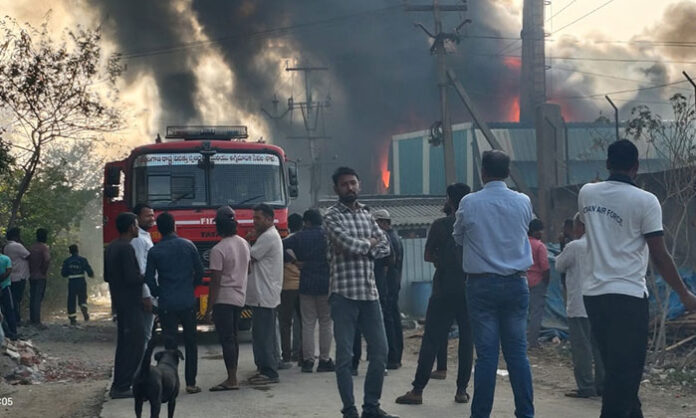 Massive fire accident at chemical industry in Gaddapotharam causing heavy damage and raising safety concerns