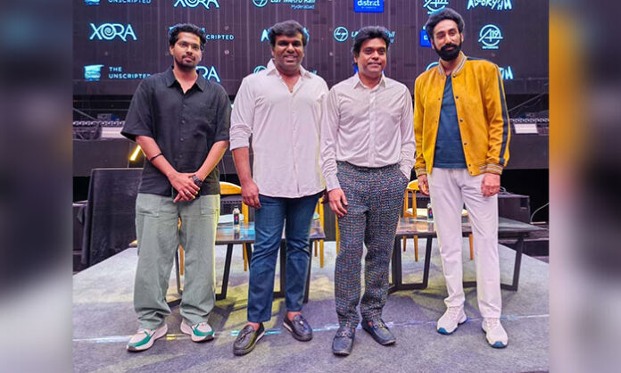 Harris Jayaraj and singer Karunya performing live at Hyderabad concert with Telugu hit songs