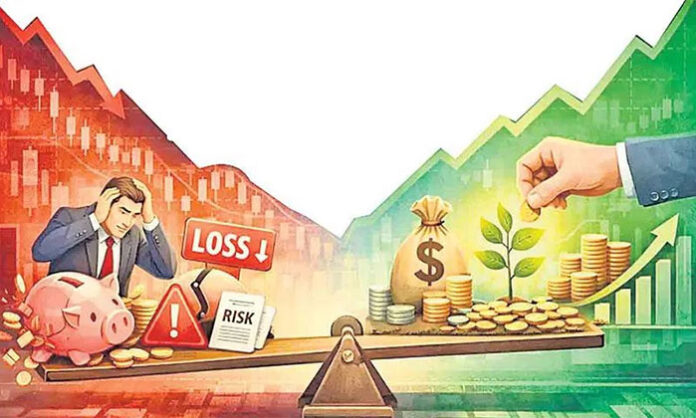 Indian stock markets fall as Sensex drops 263 points and Nifty declines amid renewed Middle East tensions; RBI policy review adds to volatility.