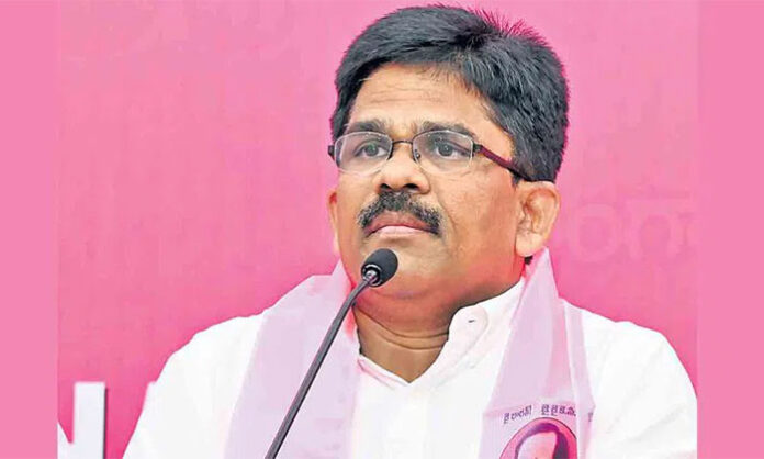 Vandalized camp office of KCR in Gajwel, with BRS leaders condemning the attack and accusing Congress party workers of political violence.