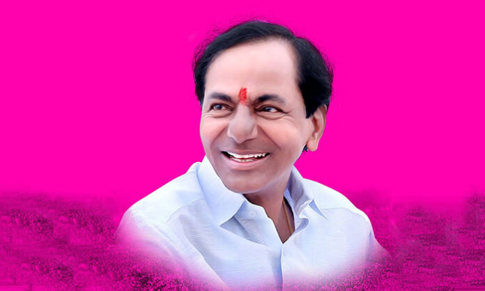 Supporters expressing strong political admiration for K. Chandrashekar Rao and his leadership in Telangana.