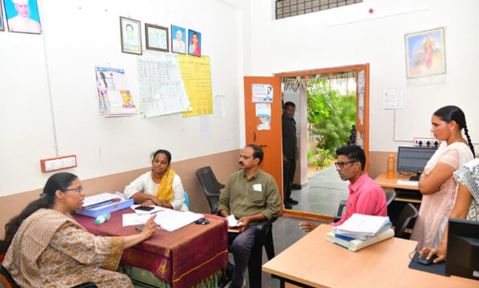 District Collector Khushboo Gupta inspecting KGBV Mahammadabad classrooms dormitory and taking action against negligent school staff