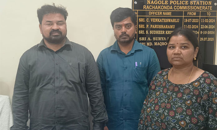 Nagole police arresting accused involved in ₹30 crore investment fraud case after cheating around 290 investors in Hyderabad.