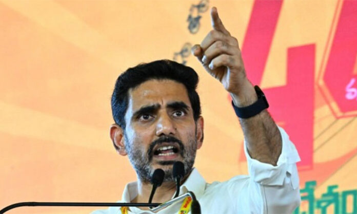 Nara Lokesh addressing media warning against fake propaganda videos and misinformation