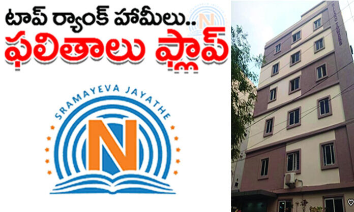 Students and parents raising concerns over Narayana KK Campus regarding high fees and academic performance issues.
