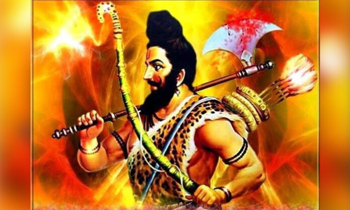 Illustration of Parashurama holding an axe symbolizing the sixth avatar of Lord Vishnu