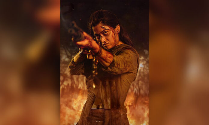 Rashmika Mandanna performing intense action preparation visuals for Mysaa movie Kerala shooting schedule.