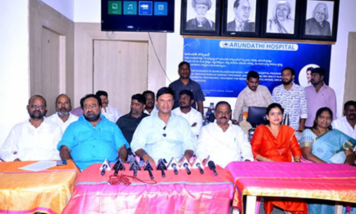 MLA Marri Rajasekhar Reddy criticizing Revanth Reddy government during press meet in Malkajgiri