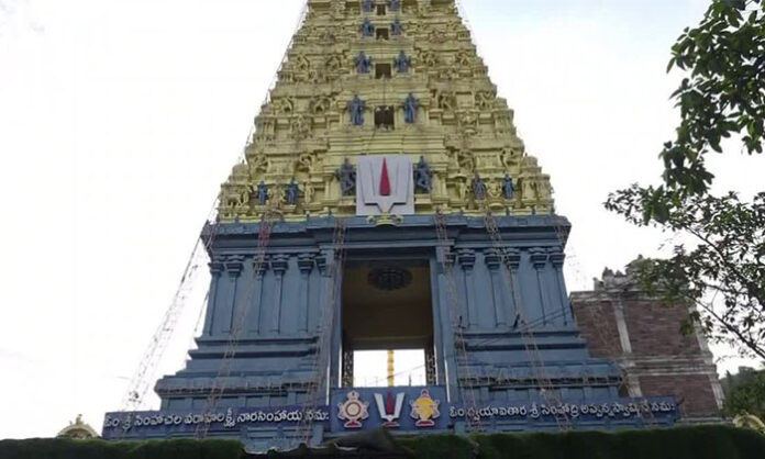 Devotees gathering at Simhachalam temple for rare Nijarupa Darshan during Chandanotsavam on Akshaya Tritiya