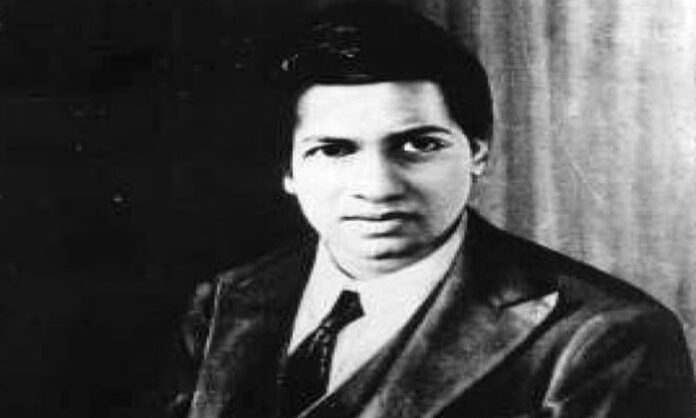 Portrait of Srinivasa Ramanujan, the legendary Indian mathematician known for his contributions to number theory and the famous 1729 number discovery.