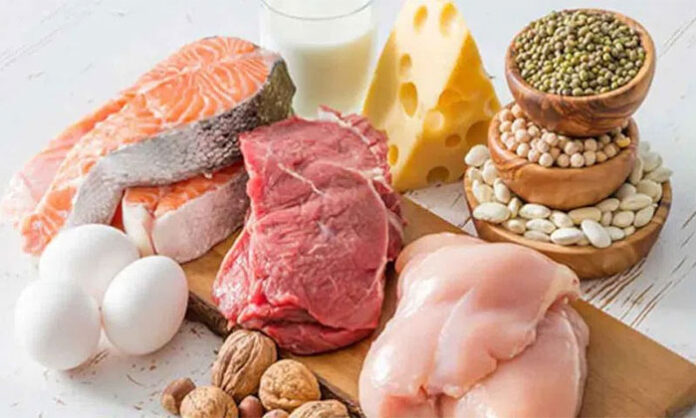 Healthy summer diet concept showing protein-rich foods that are easy to digest and help boost energy and immunity