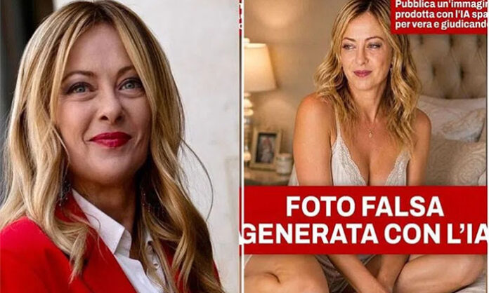Italian Prime Minister Giorgia Meloni warning about AI deepfake images circulating on social media
