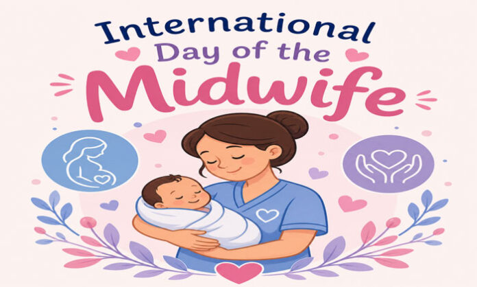 International Day of the Midwife awareness highlighting maternal care services and ANM ASHA workers supporting safe childbirth
