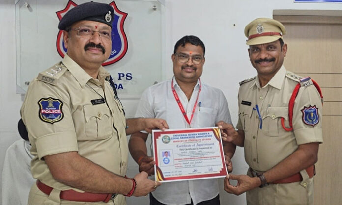 KK Chari receiving appointment as Medchal district human rights association president
