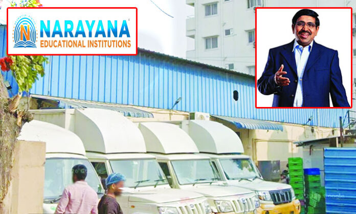 Centralized kitchen facility linked to Narayana Educational Institutions in Hayathnagar facing allegations of operating without permissions and violating food safety norms.