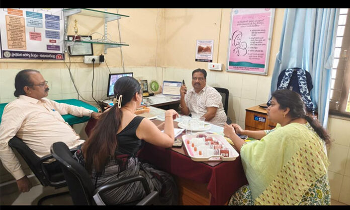 National Health Mission central team inspecting medical services and NCD screening at Kukunoorpally Primary Health Centre in Siddipet district