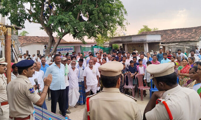 Police conducting cordon and search operation in Nirmal and Bhainsa villages inspecting vehicles and seizing those without proper documents